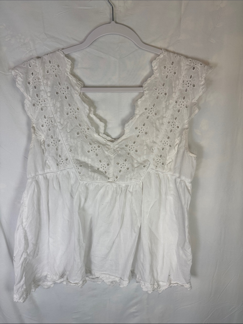 Lucky Brand White Eyelet Cotton Camisole